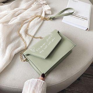 Lettering Chain Crossbody Bag