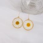 Flower Disc Earring 1 Pair - E3036 - As Shown In Figure - One Size