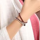 Garnet Bead Layered Bracelet