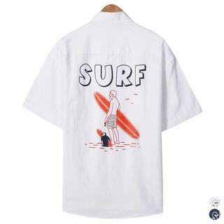 Surf Illustration-printed Short-sleeve Shirt