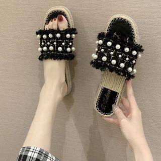 Rhinestone Trim Sandals