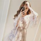 Floral Bell-sleeve Chiffon Jumpsuit