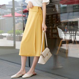 Wrapped Tie-waist A-line Skirt