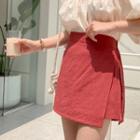 Inset-shorts Band-waist Mini Skirt