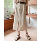 Zip-fly A-line Long Skirt White - One Size