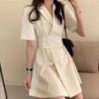 Short-sleeve V-neck Blazer Dress