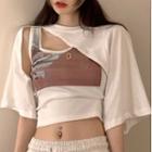 Elbow-sleeve Shrug / Tank Top