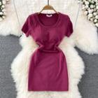 Round Neck Sheath T-shirt Dress