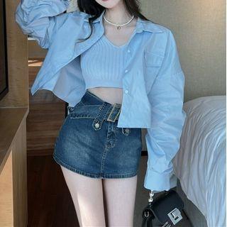 Plain Crop Shirt / Camisole Top