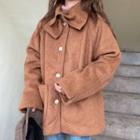 Double-pocket Bow-accent Woolen Coat