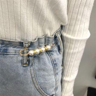 Faux Pearl Safety Pin Brooch Pearl - One Size