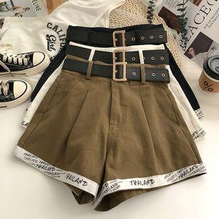 Belted Lettering Shorts