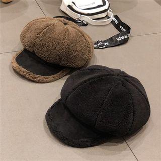 Faux Shearling Newsboy Cap