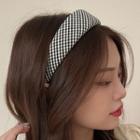 Plaid Fabric Headband 1 Pc - Plaid Fabric Headband - Black & White - One Size