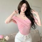 Off-shoulder Knot Top