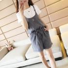 Set: Drawstring Cuffed Playsuit + T-shirt