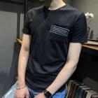 Short-sleeve Letter Pocketed T-shirt