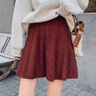 Cable-knit Mini A-line Skirt