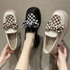 Checker Print Panel Platform Loafers