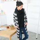 Striped M Lange Long Cardigan Black And White - One Size