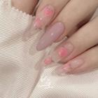 Fruit Print Pointed Faux Nail Tips Pd74 - Cherry Pink - One Size
