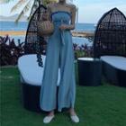 Knotted Strapless Wide Leg Playsuit