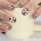 Bow Faux Nail Patch Coffee - One Size