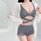 Houndstooth Bikini Top / Bottom / Cover-up Jacket / Set (various Designs)