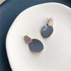 Irregular Disc Dangle Earring Grayish Blue - One Size