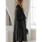 Faux-fur Lined Long Coat With Sash