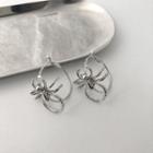 Spider Drop Earring 1 Pair - Silver - One Size