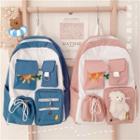 Sun Print Multi-pocket Backpack / Bag Charm / Set