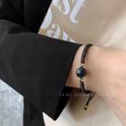 Bead String Bracelet Black - One Size