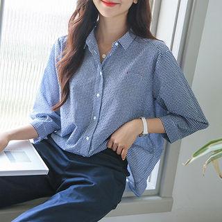 Loose-fit Checked Seersucker Shirt