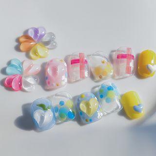 Set Of 10: Heart Nail Art Decoration
