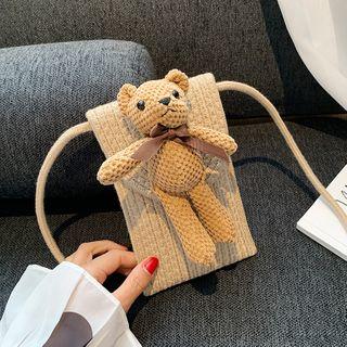 Bear Woven Crossbody Bag