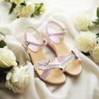 Butterfly Faux-leather Low-heel Sandals