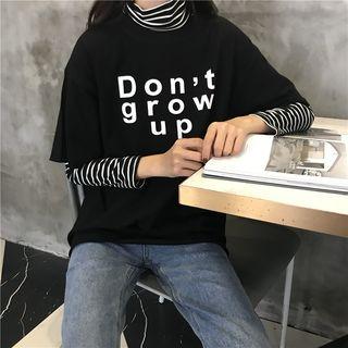 Lettering Print Loose-fit Short-sleeve T-shirt
