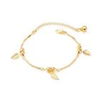 Simple Personality Plated Gold Leaf Anklet Golden - One Size