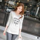 Long Sleeve Letter Printed T-shirt