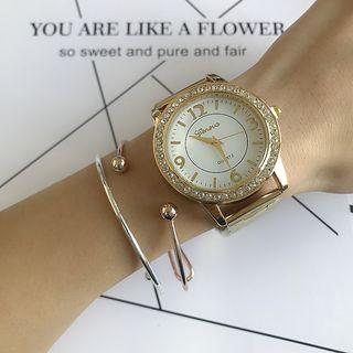 Rhinestone Steel Strap Watch