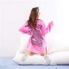 Lettering-back Mini T-shirt Dress