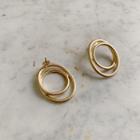 Cord Oval Earrings Gold - One Size