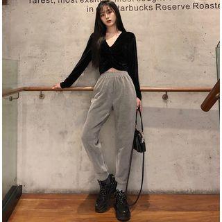 Velvet Crop Top / Harem Pants