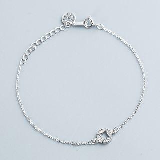 925 Sterling Silver Coin Bracelet S925 - As Shown In Figure - One Size