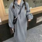 Long-sleeve Applique Hoodie Dress