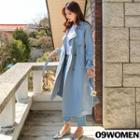 Plus Size Double-breasted Trench Coat With Belt