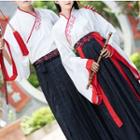 Couple Matching Hanfu Set: Long-sleeve Top + Maxi Skirt + Jacket