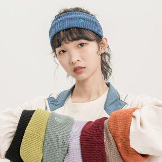 Lettering Embroidered Knit Headband