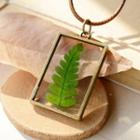 Dried Leaf Pendant Necklace Green - One Size